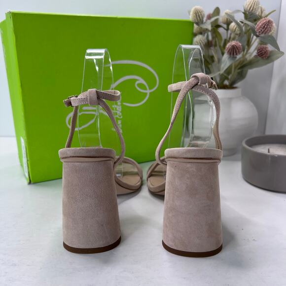 Sam Edelman Kia Block Heel Suede Ankle Strap Cappuccino Women 9.5 Tried On - Picture 4 of 11